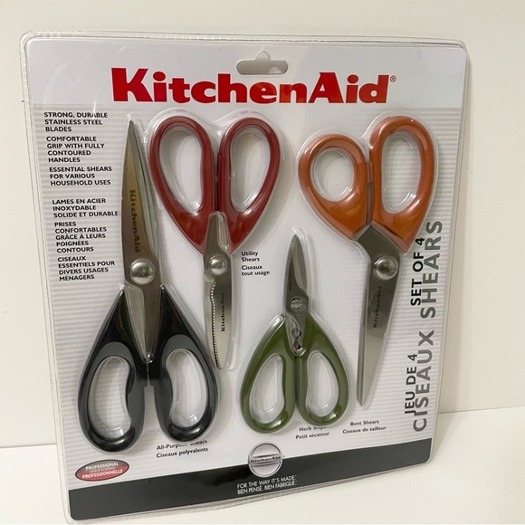 KitchenAid Multi-Color Shears Set All Purpose Utility Herb Snips Bent Scissors - Picture 12 of 12